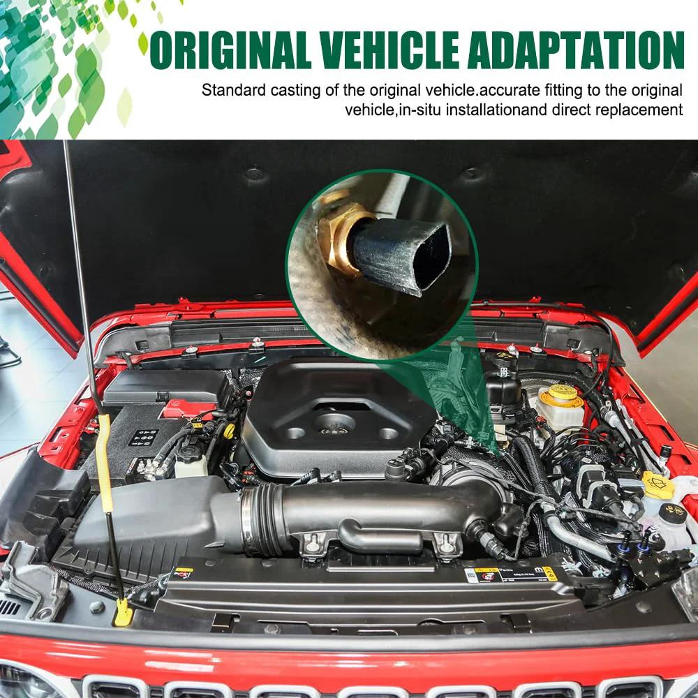 Engine bay with zoomed view of Engine Coolant Temperature Sensor For Jeep Grand Cherokee Middrivr Drop In Direct Replacement