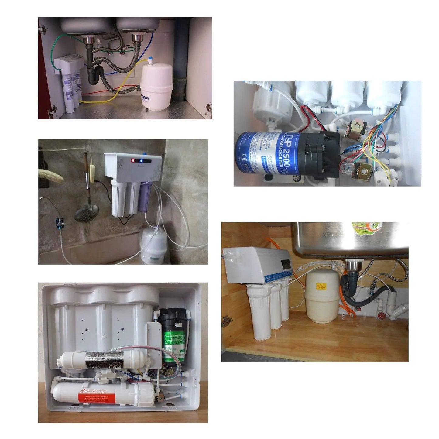 Push To Connect Fittings For RO System with Three Eighths Inch Tubing Kit in various installed water filtration setups