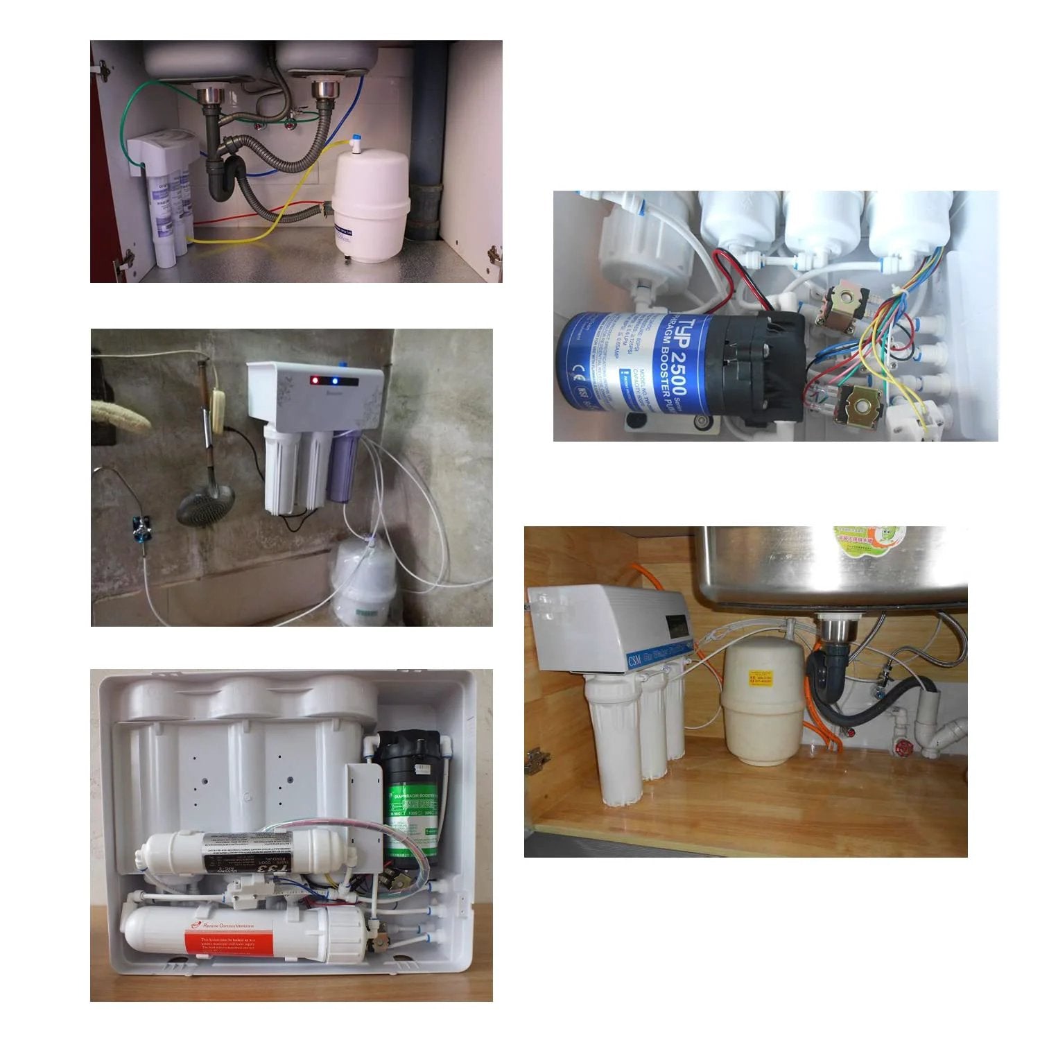 Push To Connect Fittings For RO System with Three Eighths Inch Tubing Kit in various installed water filtration setups