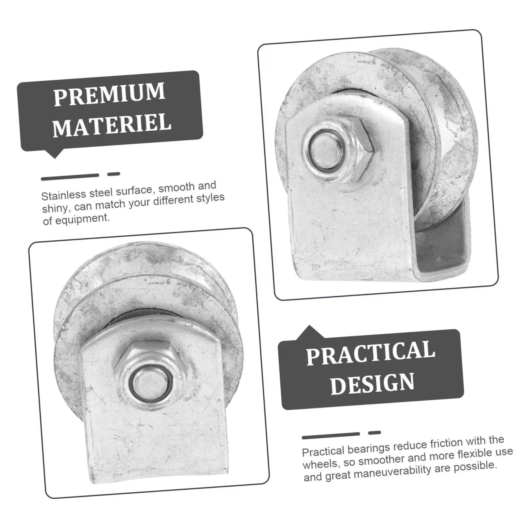 Heavy Duty V Groove Wheel Pulley Caster For Sliding Gates And Garage Doors With Cast Iron Wheel And Rigid Bracket