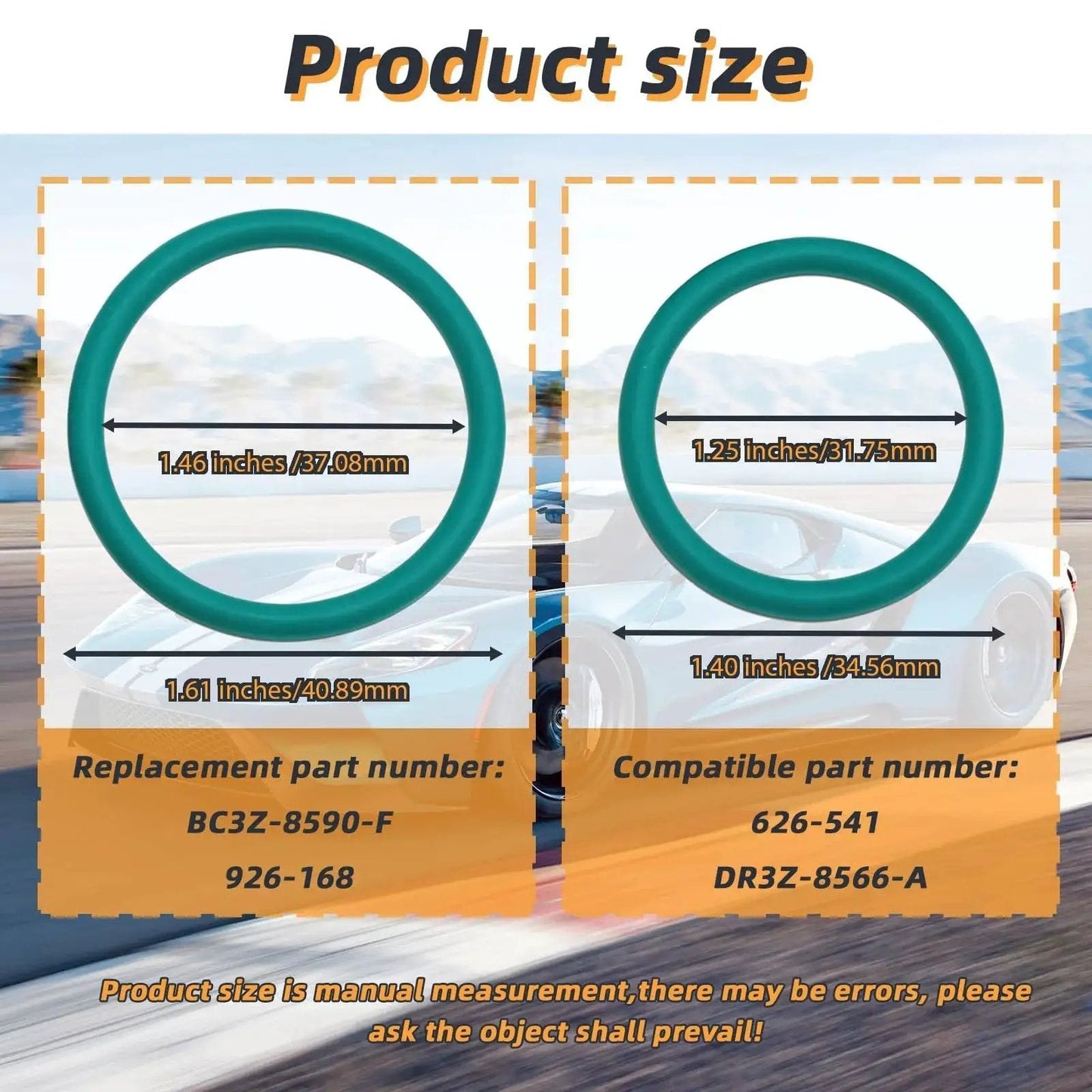 O Ring Seal Set For Ford F Series Radiator Hose And T Pipe Coolant Leak Repair 6 Pack showing part sizes and numbers
