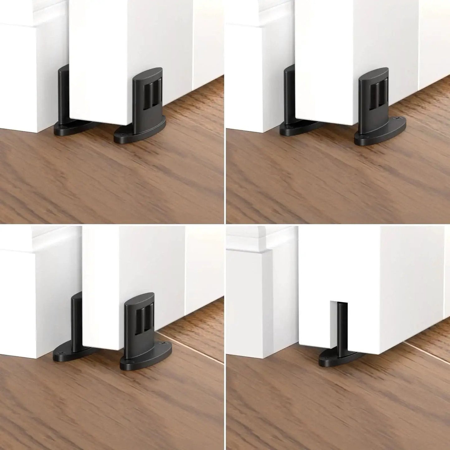 Sliding Barn Door Floor Guide For Bottom Installations, Adjustable Wall Mounted Guide With Flexible Double Wheel Design, 4 Pack