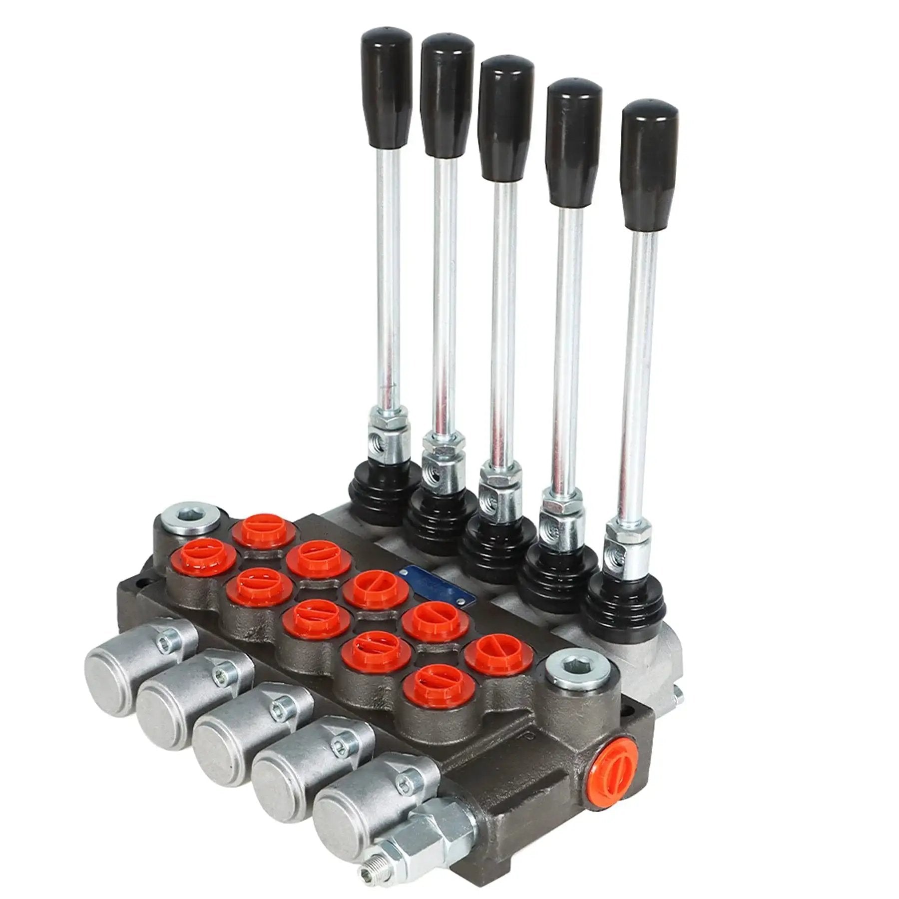 Five Spool Hydraulic Valve For Tractors And Loaders With SAE Ports, Delivers Up To 13 GPM Flow At 3600 PSI, Double Acting