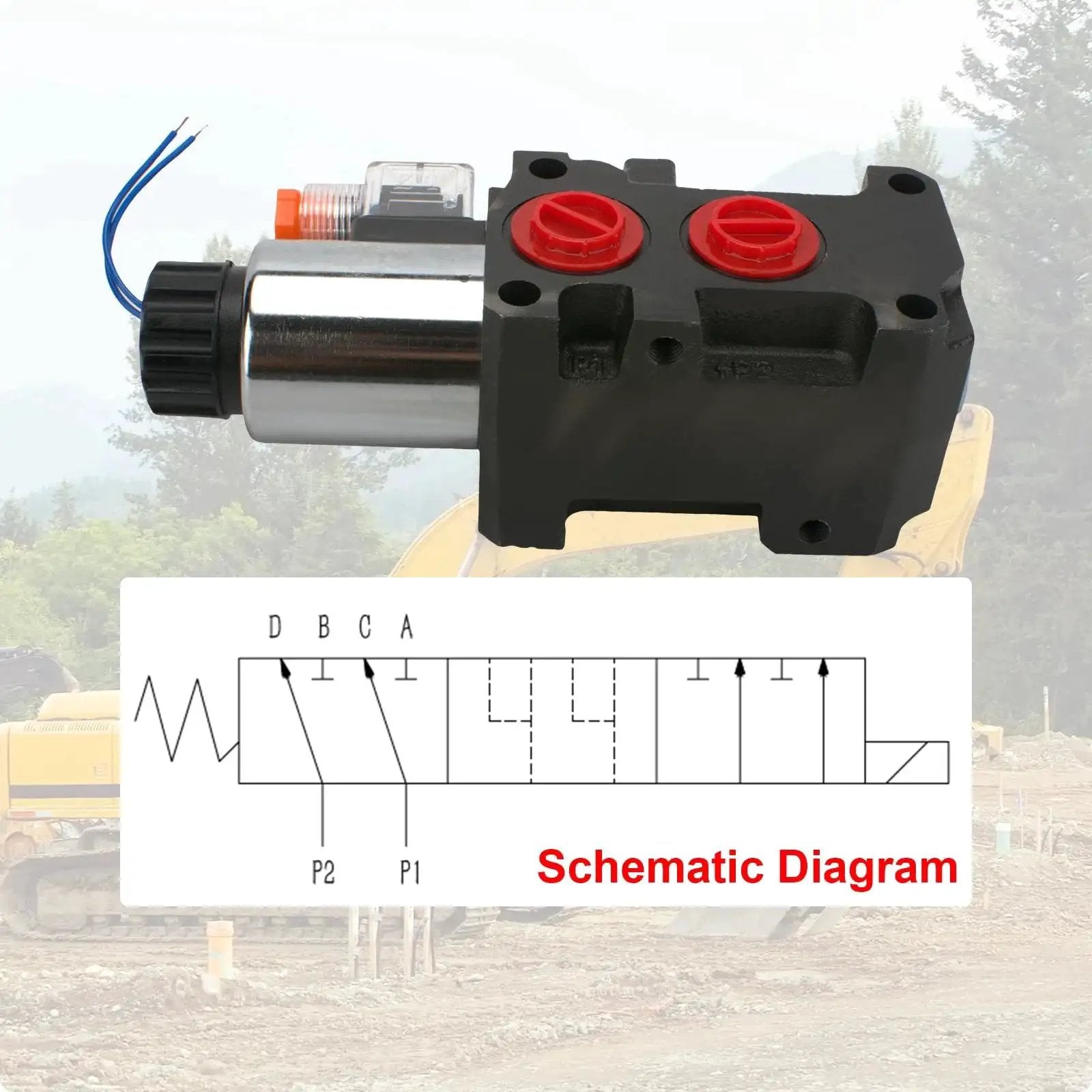 High Performance Hydraulic Solenoid Diverter Valve For Seamless Switching Between Circuits DC12V 13GPM SAE Ports 200 Bar Max Pressure Industrial And Agricultural Use Durable Performance By JAHEZYAN featuring schematic diagram