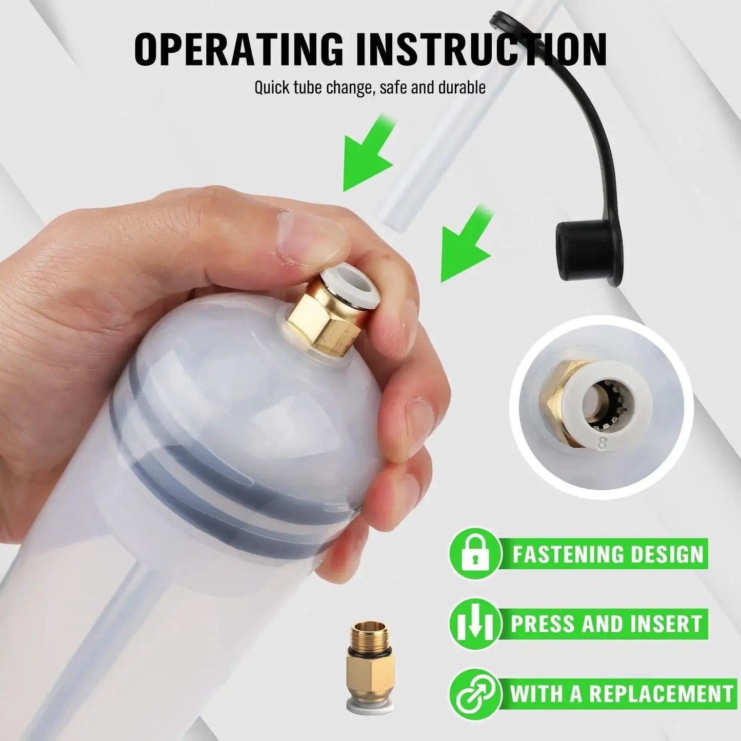 Close-up of 200cc Fluid Extractor Pump For Car Fluids Extraction And Manual Suction Transfer showing hand operation and components.