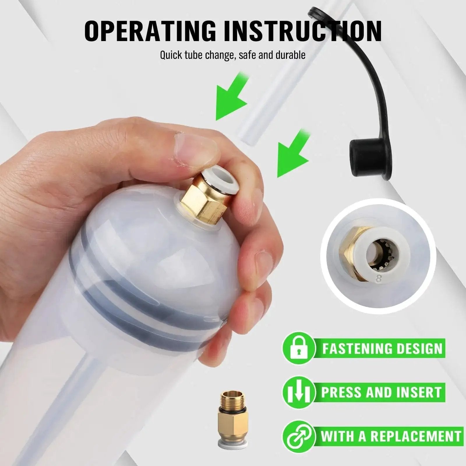 Close-up of 200cc Fluid Extractor Pump For Car Fluids Extraction And Manual Suction Transfer showing hand operation and components.