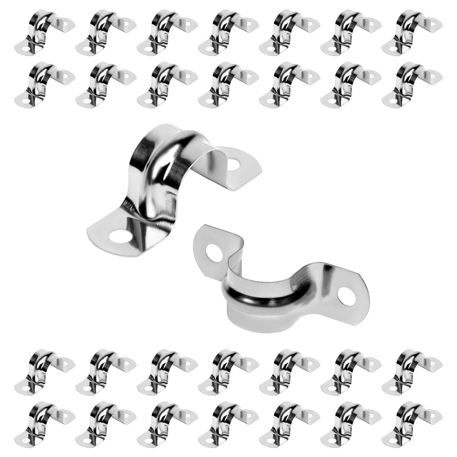 Heavy Duty Stainless Steel Conduit Clamps 30 Pack 3/4 Inch U Bracket Pipe Straps For Secure Fixing On Walls And Surfaces