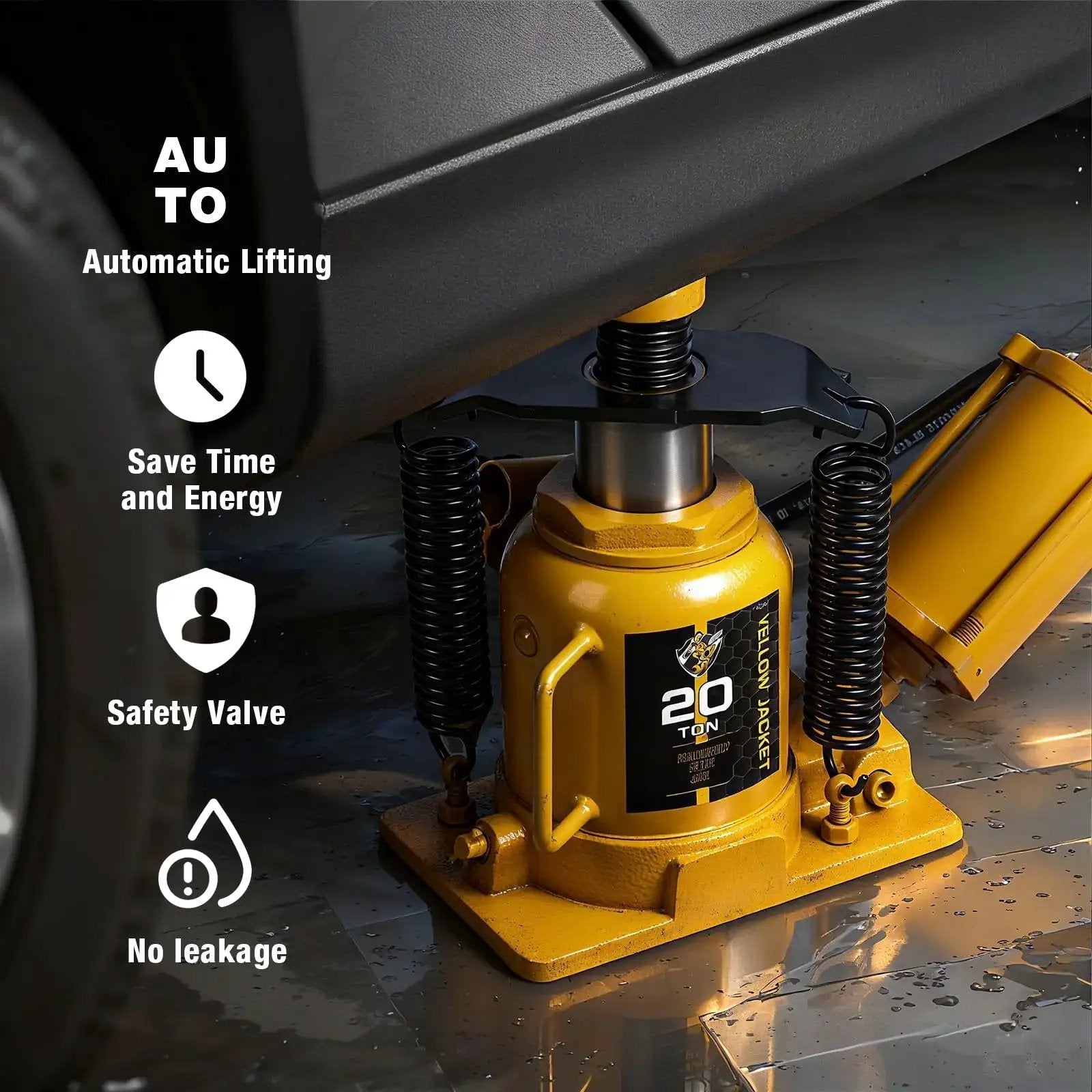 Low Profile 20 Ton Air Bottle Jack With Aluminum Pump And Slow Release used to lift vehicle