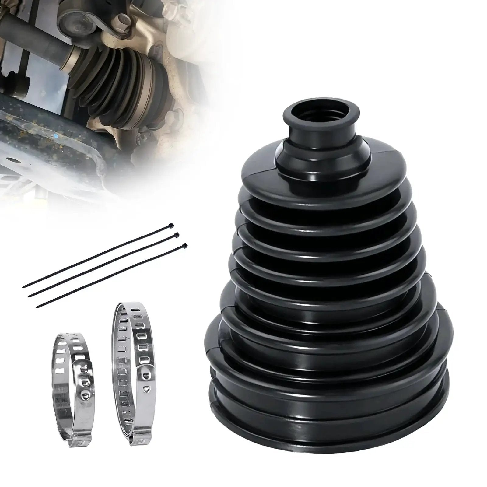 CV Boot Repair Kit For Cars With Waterproof And Dustproof Silicone Joint Boot Includes 2 Stainless Steel Clamps And 3 Cable Ties