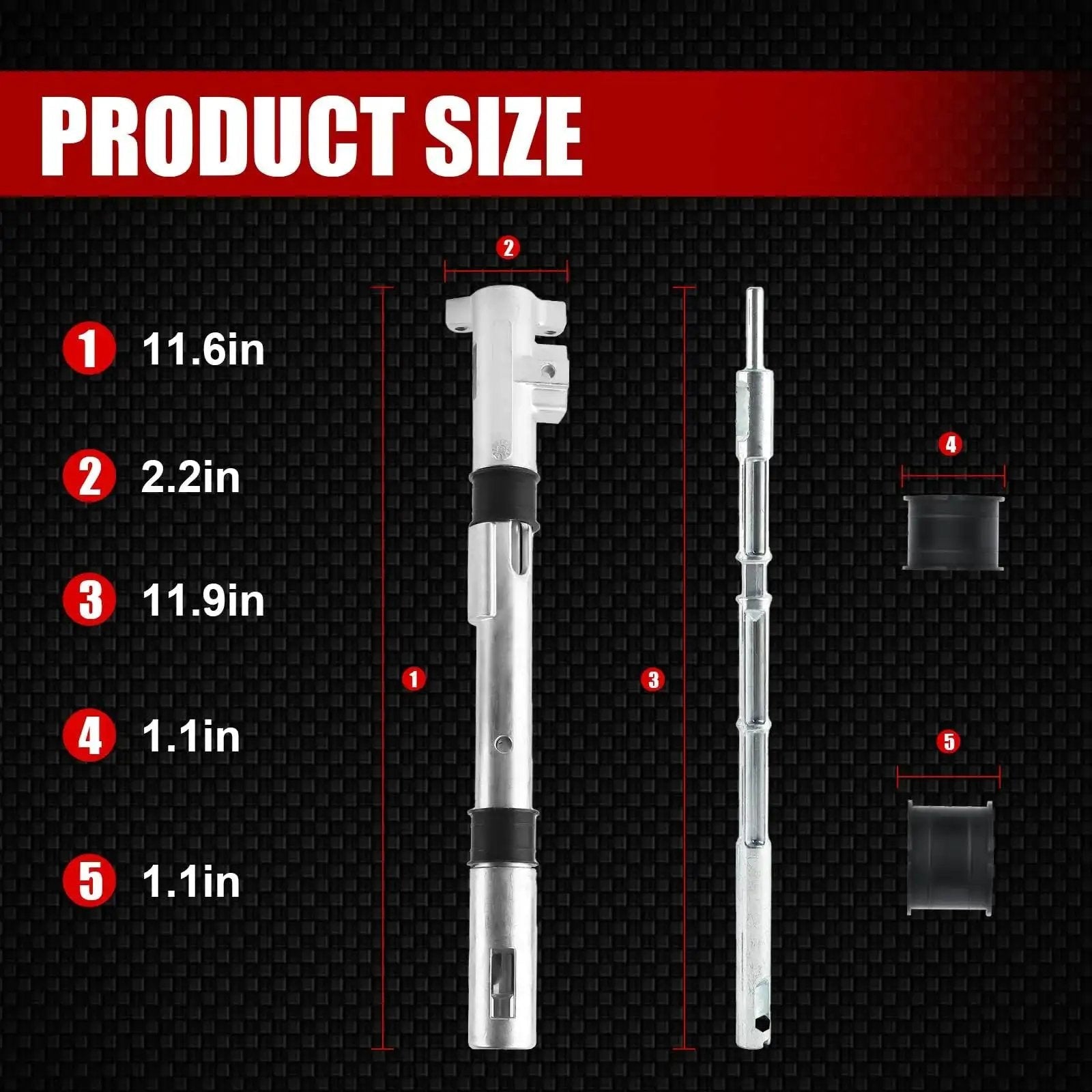 Shift Tube With Plunger And Bushing Assembly 905-102 For E And F 1995-2011 with dimensions labeled