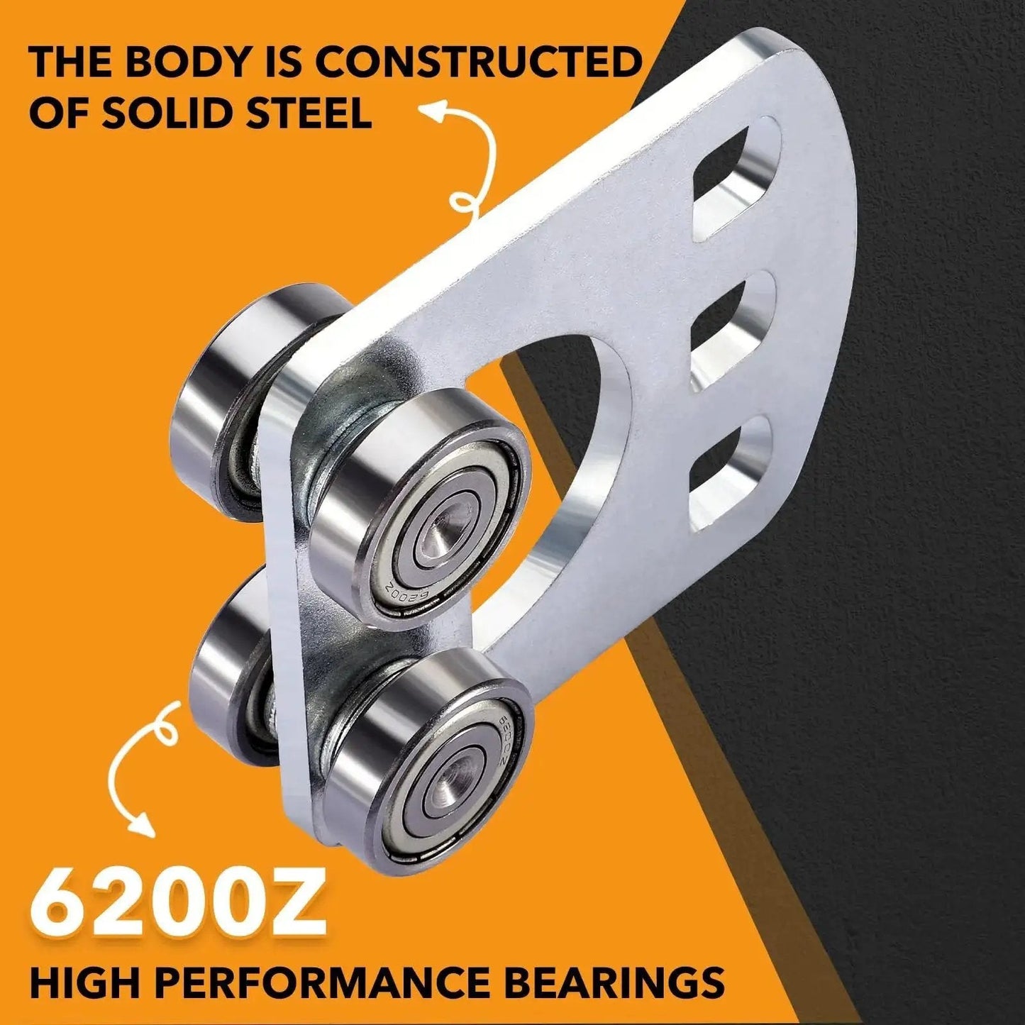 Four Wheel Trolley Assembly Rollers With Four Bearings For Unistrut Trolleys One And Five Eighths Inch Wide Galvanized Steel Close-up
