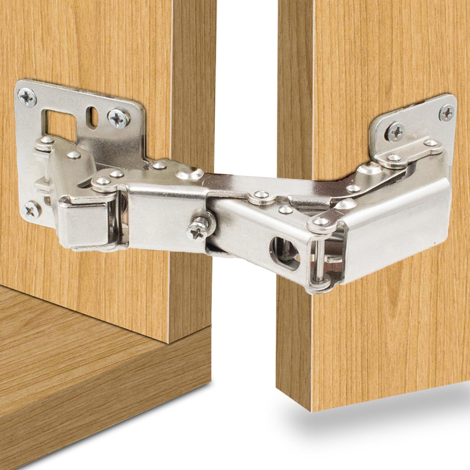 170 Degree Frameless Cabinet Door Hinges With Hidden Hydraulic Buffer Adjustable Mounting Soft Close Stainless Steel Damping For Wardrobe 2 Pairs Full Coverage Fit