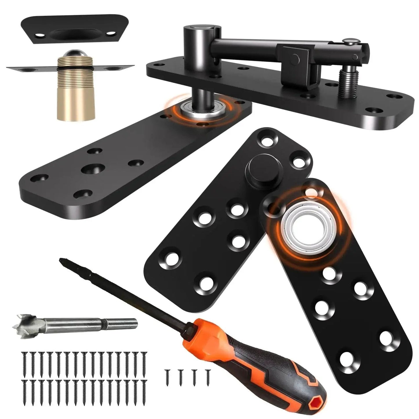 Hidden Door Hinge With Dual Bearing Design For Secret Doors Murphy Door Bookcase Installations Rotating Silent Hinge Kit