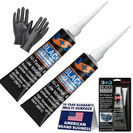 RTV Silicone Gasket Maker High Temp 590F Oil Resistant Black for Engine Oil Pan Valve Cover and Transmission Housing