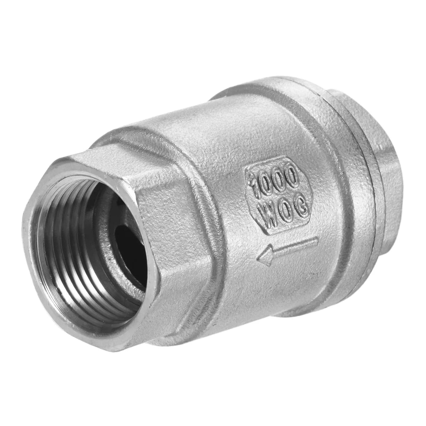 Stainless Steel Spring Check Valve In Line One Way Non Return Backflow Preventer For Water Heaters Oil And Gas Three Quarter Inch NPT