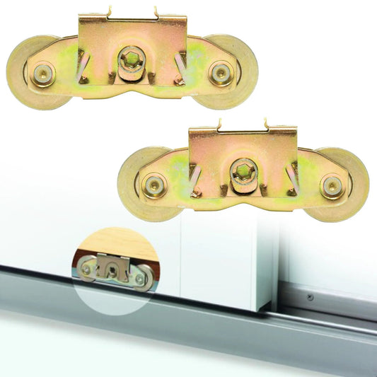 2 Pack Gliding Patio Door Tandem Roller Assembly For PN 1997061 After 1982 Replacement For PN 1273704 1964 To 1982 Includes One And One Quarter Inch Steel Ball Bearing Side Adjustable Fits 200 Series Narroline Perma Shield And 400 Series Frenchwood Patio