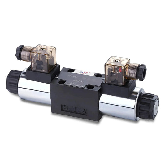 Heavy Duty 12V DC Hydraulic Directional Control Valve Solenoid NG6 Size 6 3 Position 4 Way 4 Port Electric Spool