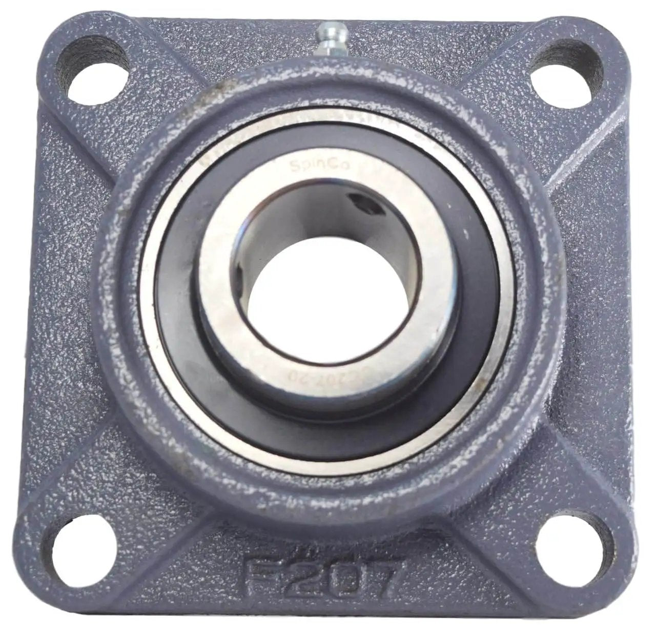 Front view of One And One Quarter Inch Bore Four Bolt Flange Bearing With Two Set Screws F4B SC 104 UCF207 20