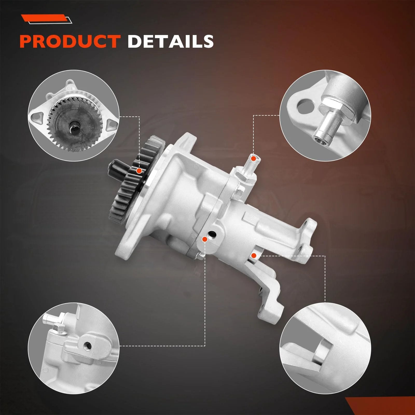 Beefy Gear Driven Mechanical Vacuum Pump 904-810 for Dodge Ram 2500 and 3500 5.9L Cummins Diesel detailed view