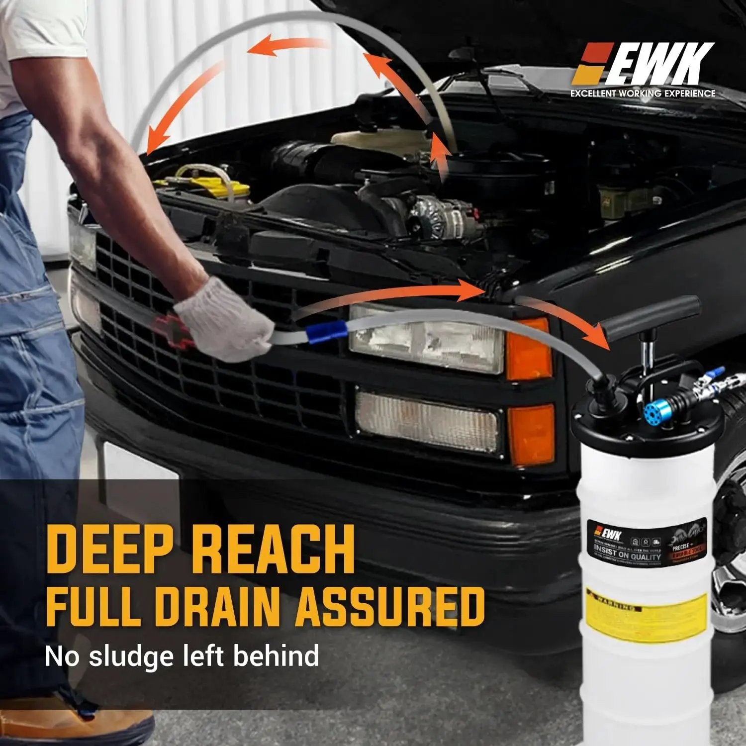 6.5L Pneumatic And Manual Oil Extractor Pump For DIY Car Maintenance used near a vehicle engine bay