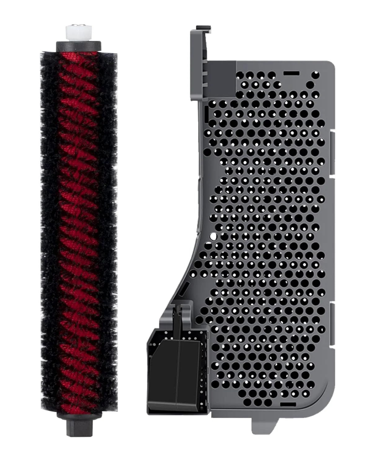 2 Pack Replacement Parts For S7 Max Ultra Roborock Vacuum Accessories Kit Including High Speed Cleaning Brush And Dock Station Water Filter Superior Quality Parts For Easy Maintenance And Optimal Dirt Pickup. Close-up of brush and filter.