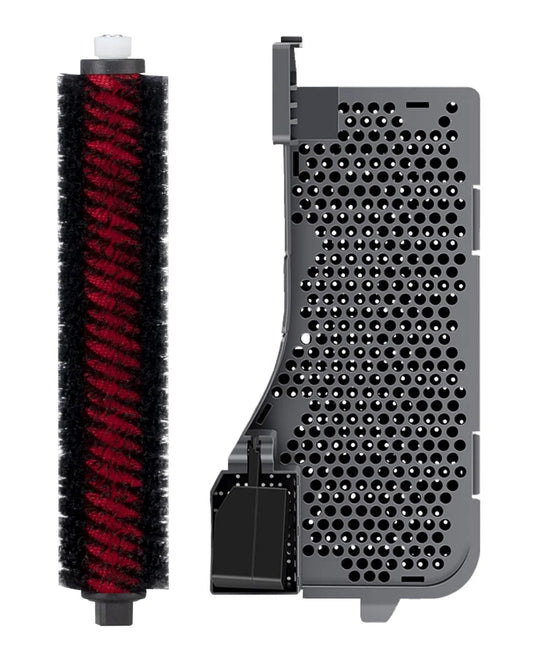 2 Pack Replacement Parts For S7 Max Ultra Roborock Vacuum Accessories Kit Including High Speed Cleaning Brush And Dock Station Water Filter Superior Quality Parts For Easy Maintenance And Optimal Dirt Pickup. Close-up of brush and filter.