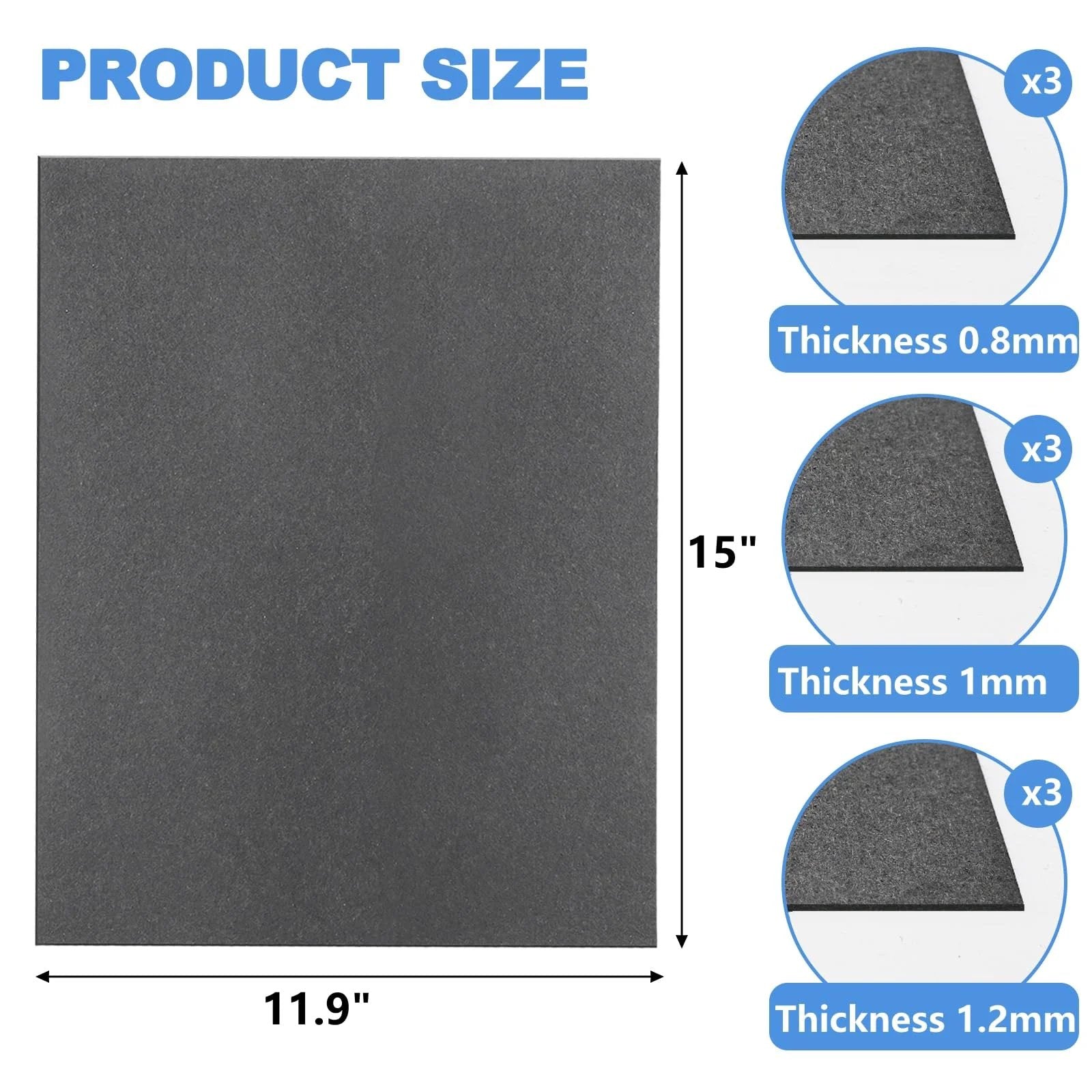 9-Piece Non Asbestos Gasket Paper Sheet Set Pro Grade 15 x 11.8 Inches High Temperature Gasket Material For Exhaust Diy Gasket Maker