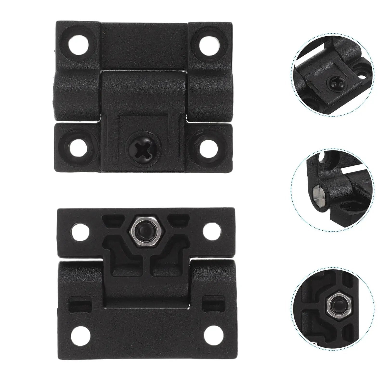 Plastic Folding Torque Hinges 90 Degree Adjustable Door Frames With Ball Bearing Built Tough Self Locking Positioning For Kitchen Cabinets And Office Furniture 1 Pair Black INOOMP