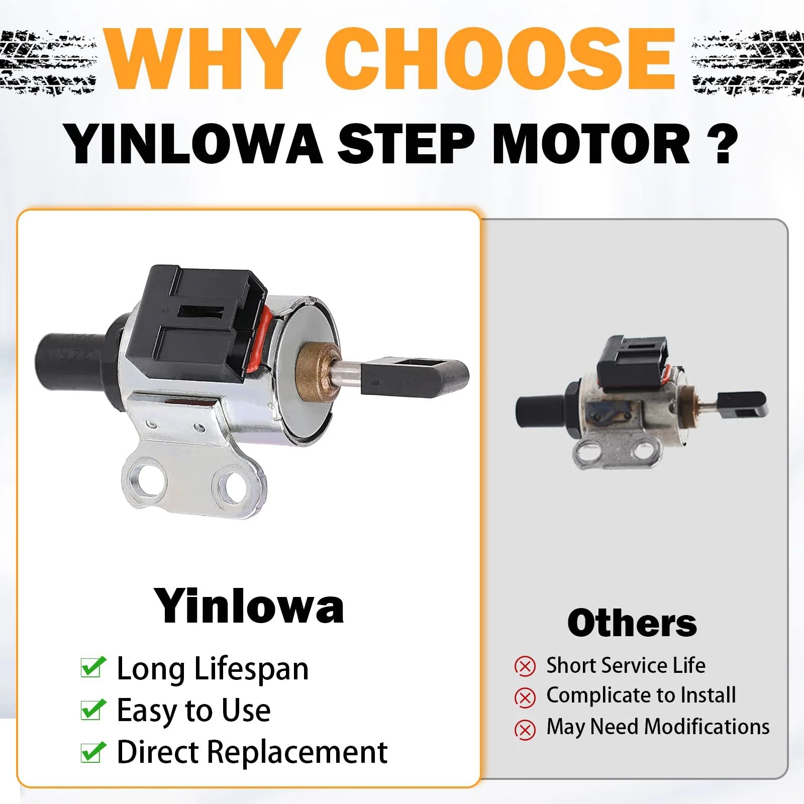 Comparison of Yinlowa and other CVT Transmission Step Motors for 2009-2012 Nissan Altima 2.5L Rogue 2.5L Sentra 2.0L Dodge Caliber Valve Body Replacement JF011E RE0F10E F1CJA