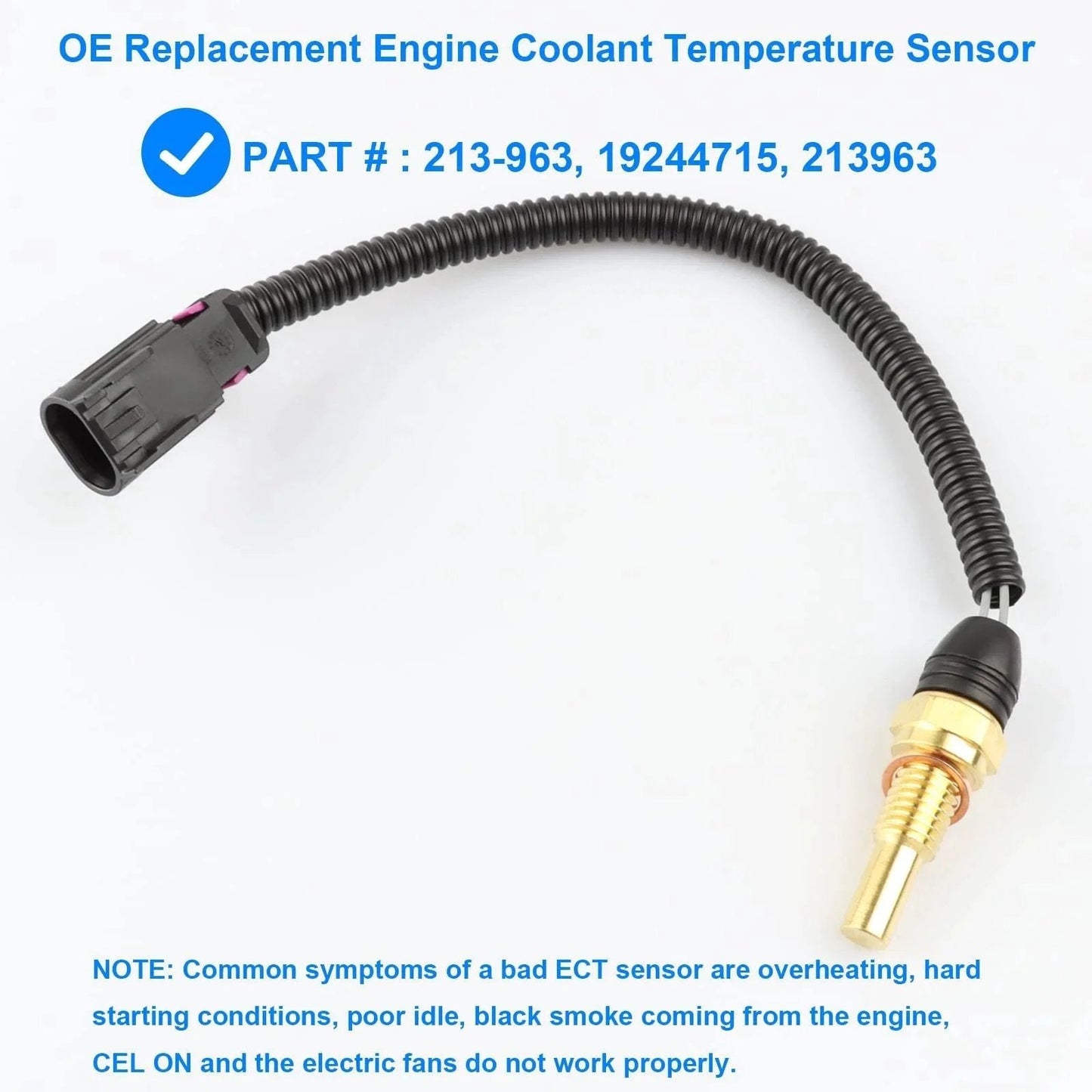 Drop In Replacement Engine Coolant Temperature Sensor 213963 12564512 Compatible With Buick Chevy GMC Isuzu Oldsmobile Saab