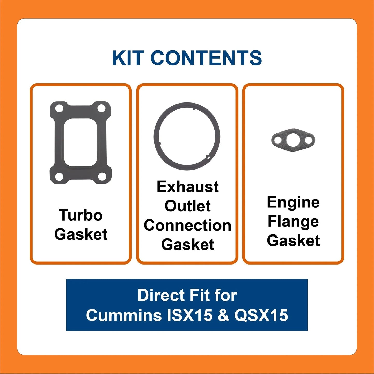 Turbo Gasket Kit For Cummins ISX15 And QSX15 Diesel Engines Aftermarket Replacement For OEM 3101268 3684355 3688622 Sealing Set