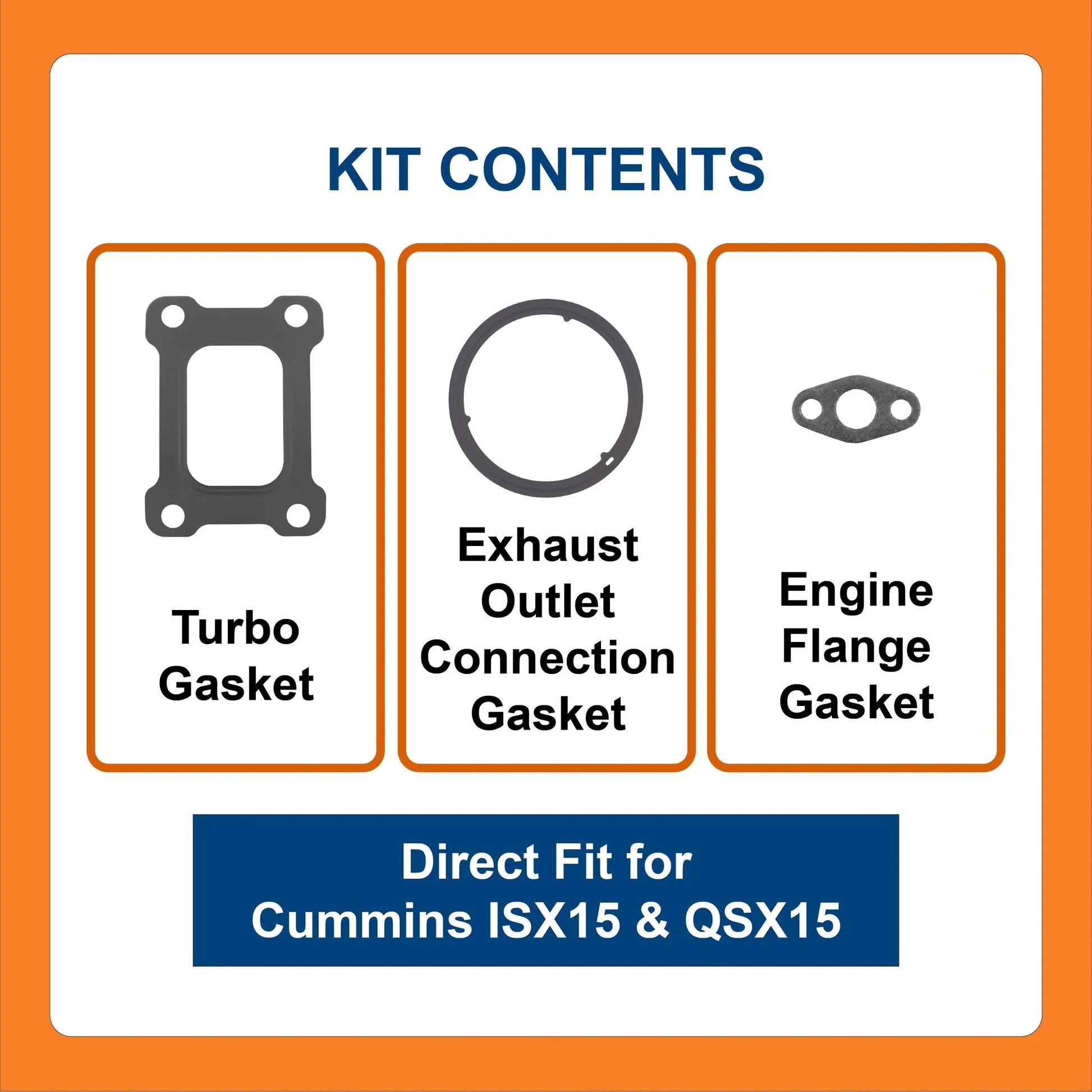 Turbo Gasket Kit For Cummins ISX15 And QSX15 Diesel Engines Aftermarket Replacement For OEM 3101268 3684355 3688622 Sealing Set