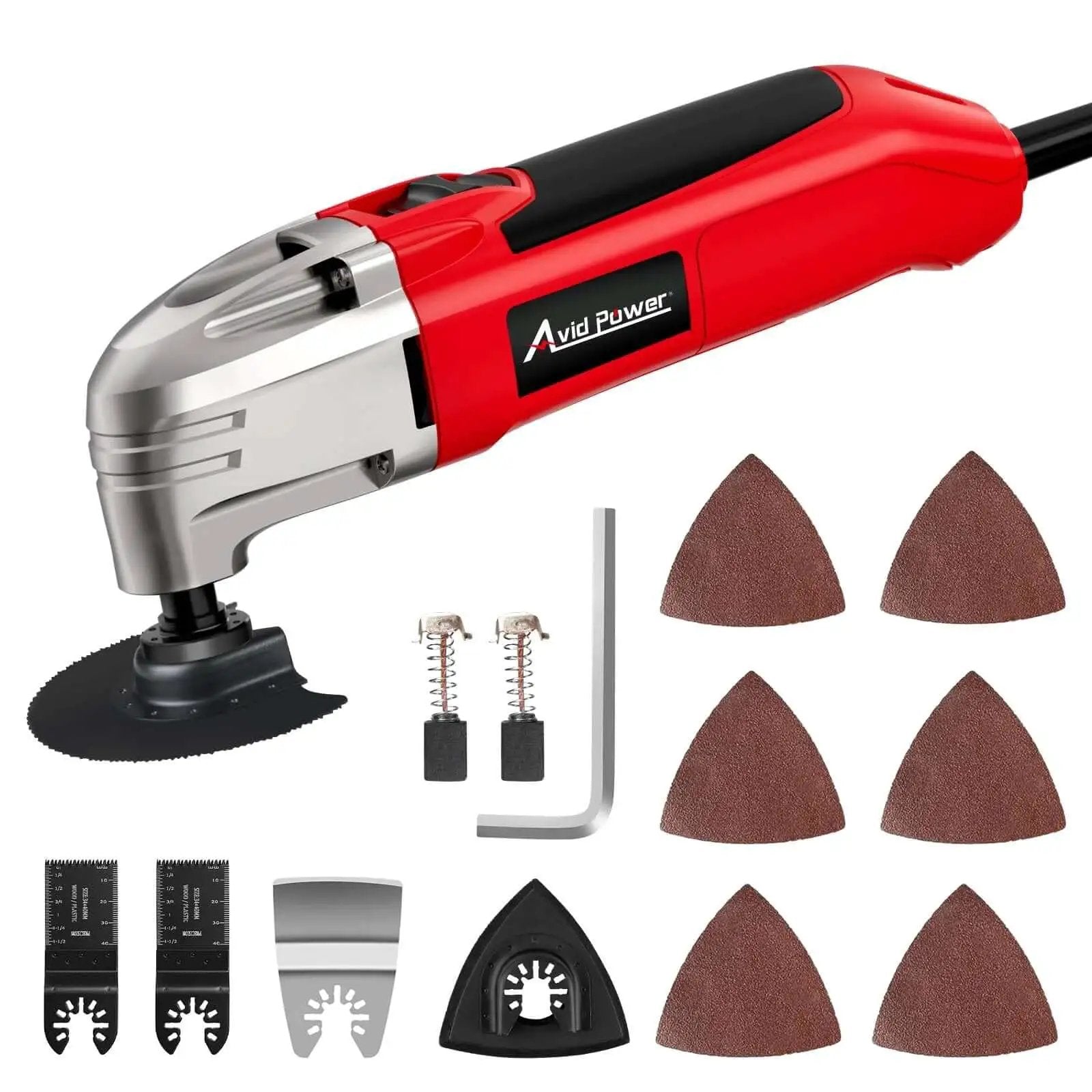 Beast Oscillating Multi Tool With 22000 OPM And 3 Degree Oscillation, 2A Motor For Cutting, Sanding, Grinding And Scraping, Red