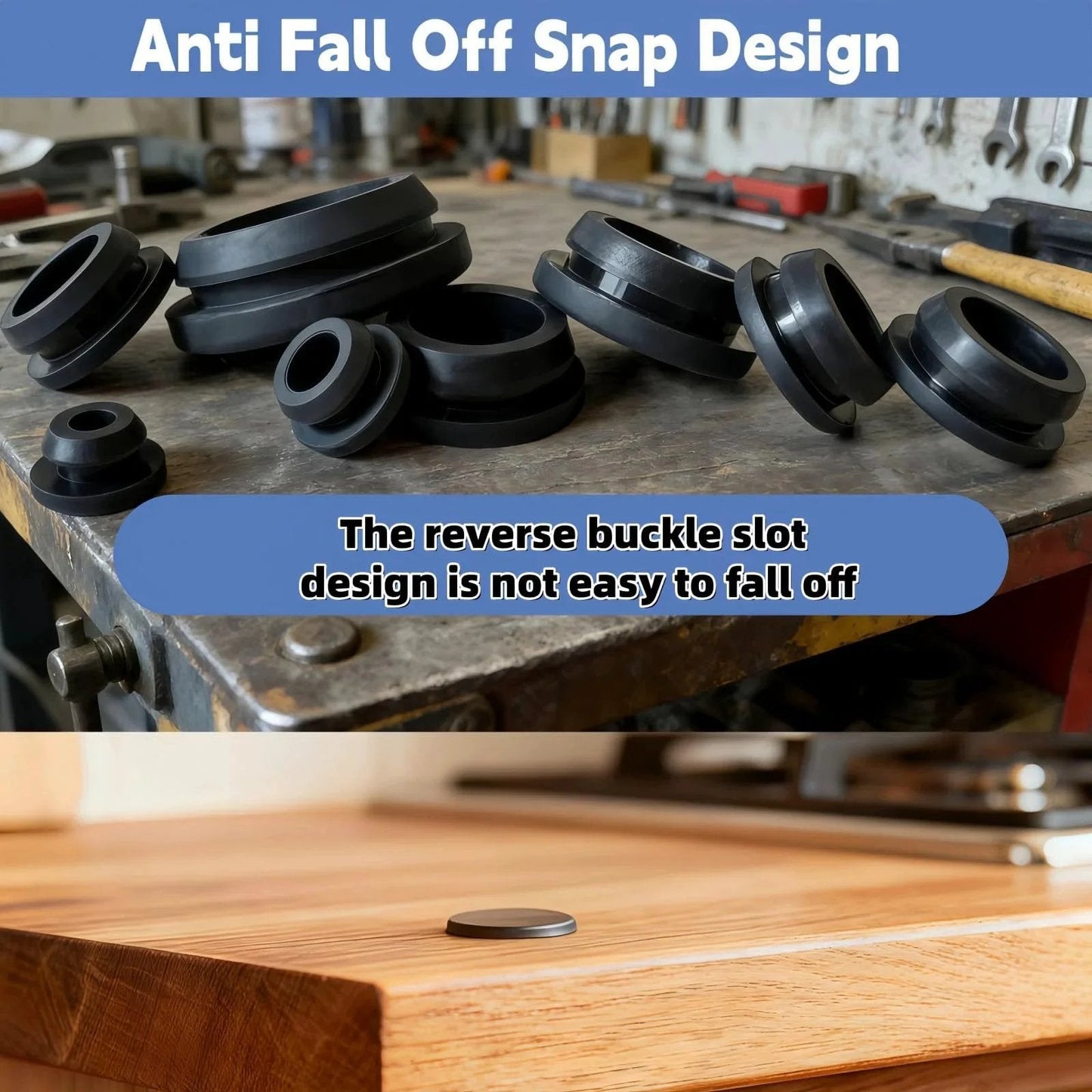 125 Pieces Black Rubber Round Hole Plugs Set In Eight Sizes Silicone Plugs For Round Holes On Workbench And Installed In Furniture