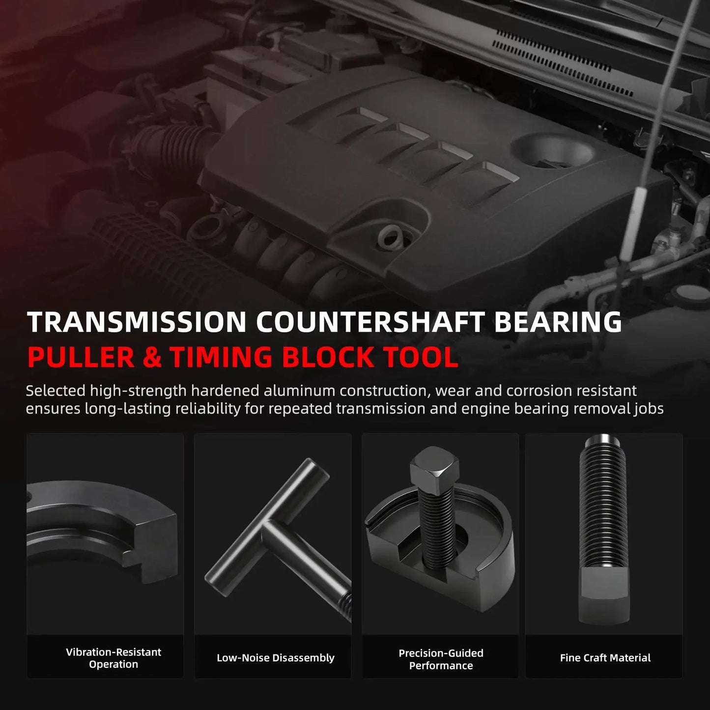 Countershaft Front Bearings Puller And Transmission Timing Block Countershaft Support Tool Set for Eaton Fuller FR Series detail view