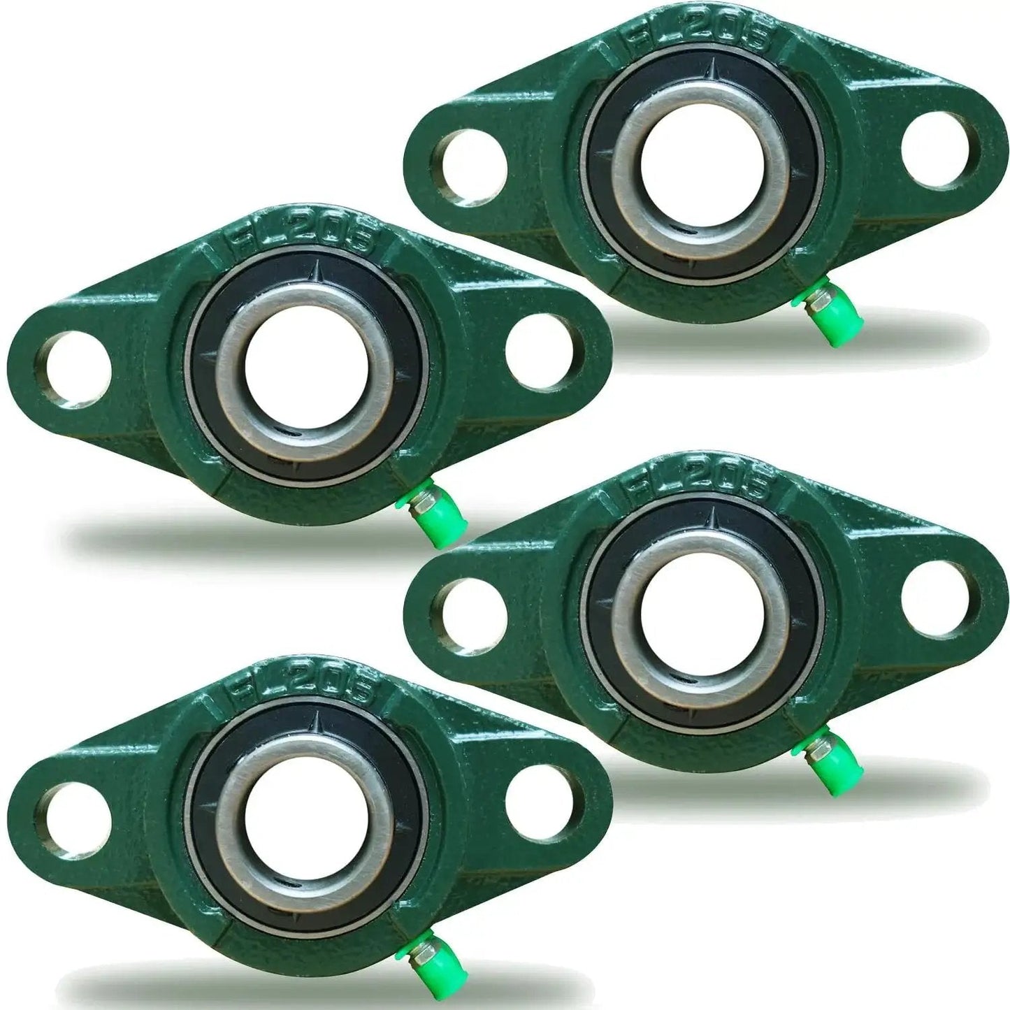 Four Pack Pillow Block Bearing UCFL205 16 Self Aligning Flange Mount Ball Bearing Unit With 1 Inch Bore And Two Bolt Flange Cast Iron Housing