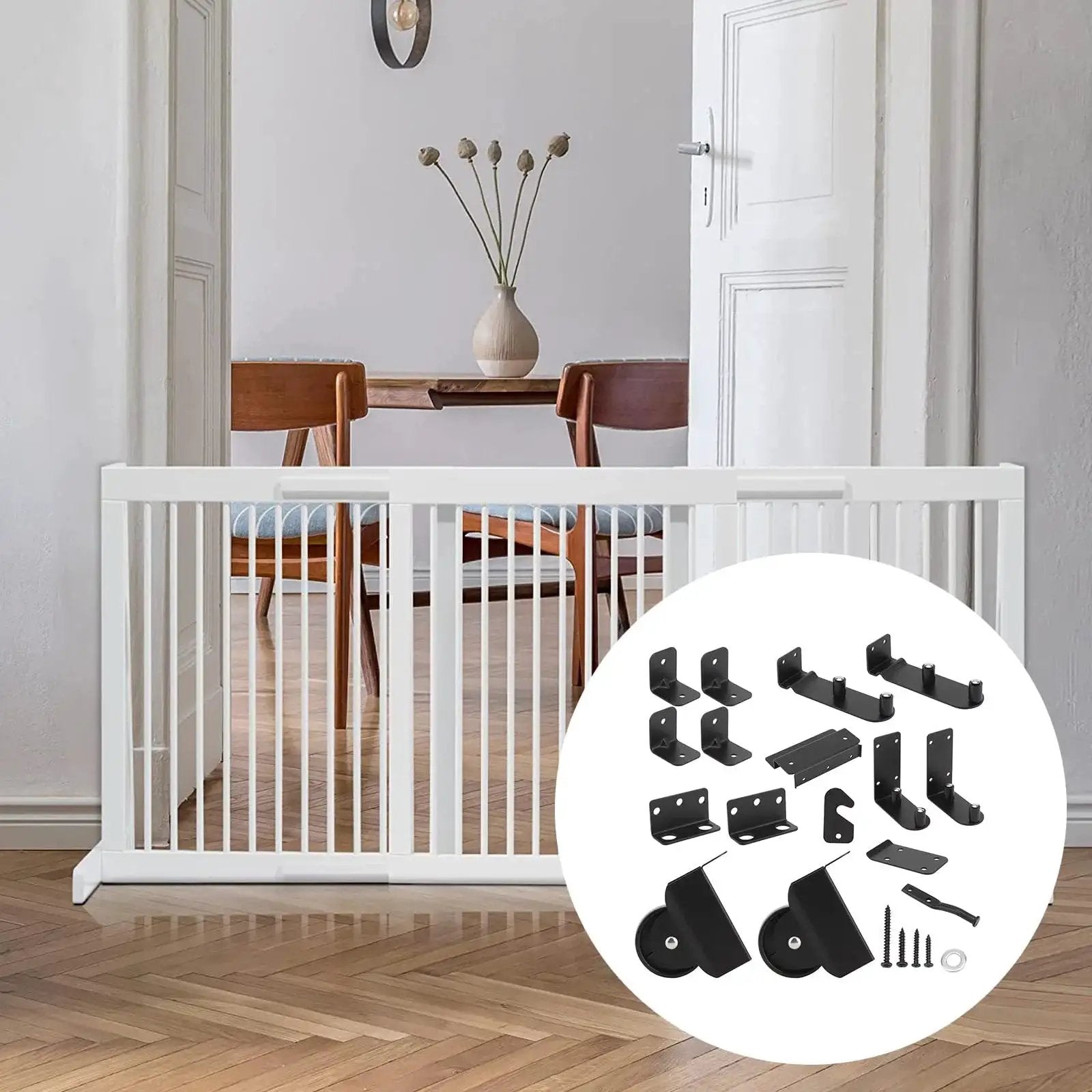 Heavy Duty Sliding Gate Hardware Kit With Adjustable Corner Braces And Gate Frame Brackets Rail Kit For Wooden Fences