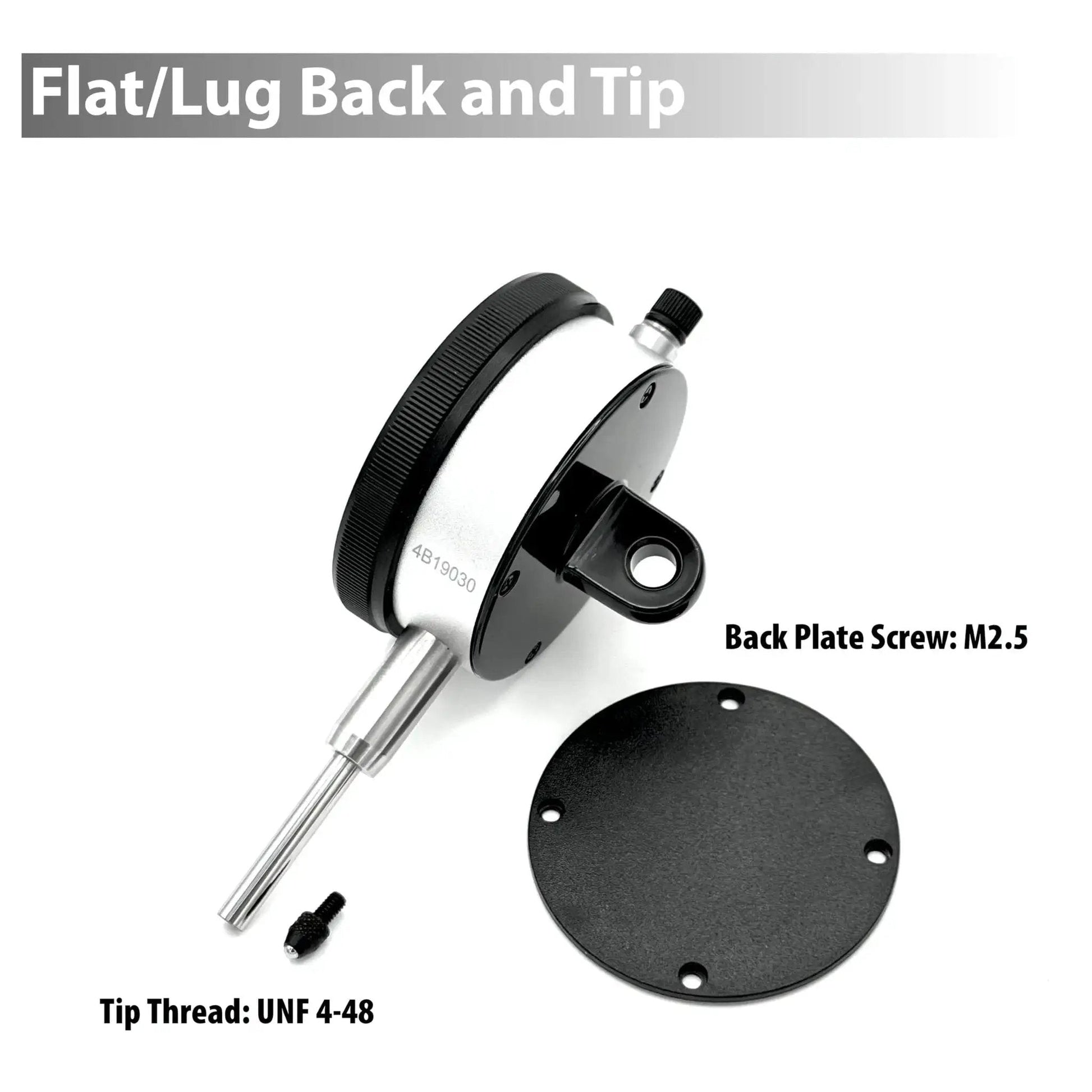 Accurate Dial Indicator With Magnetic Base Stand 0 To 1 Inch Range And 0.001 Inch Resolution DIMR-0105 with flat and lug back.