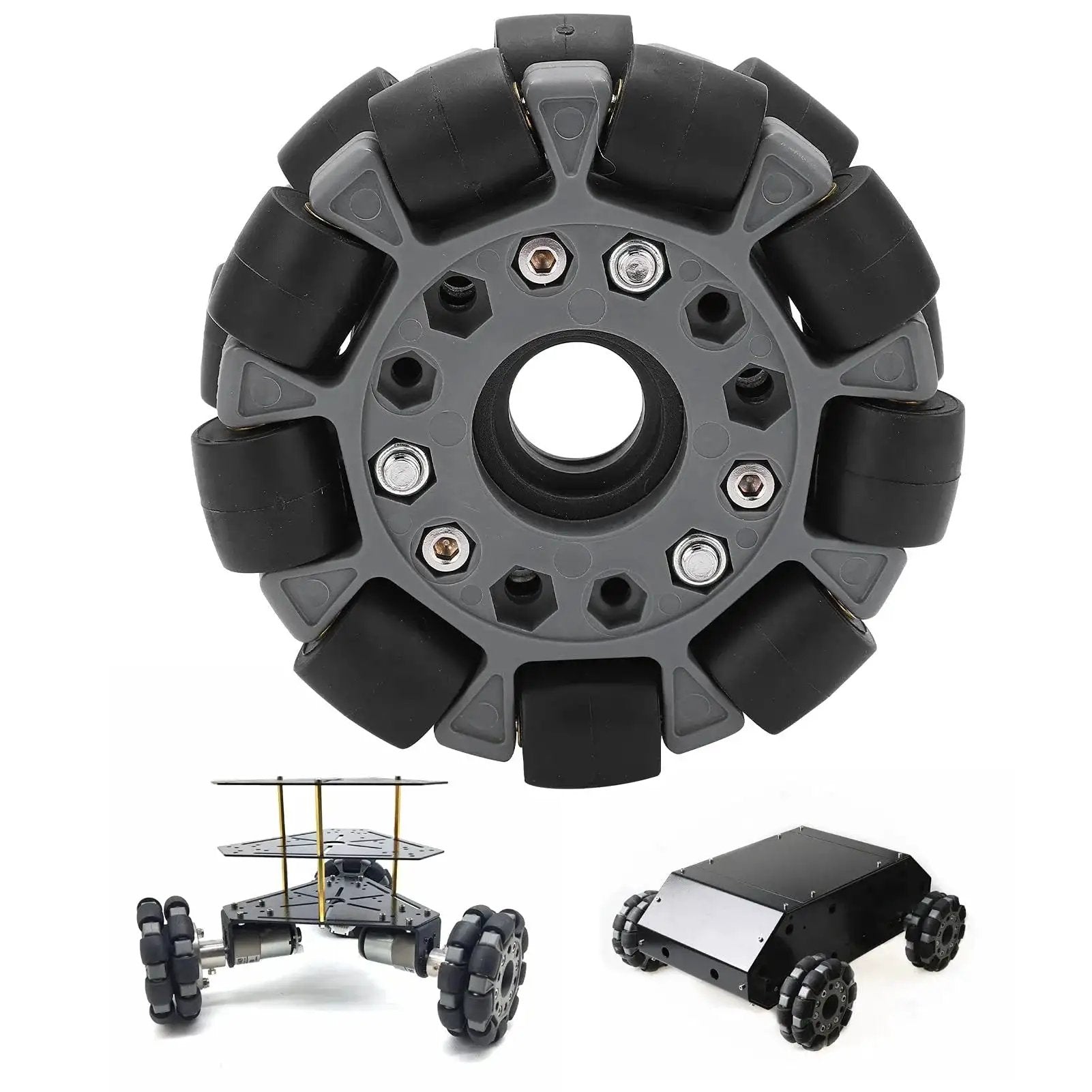Omnidirectional 100mm Double Plastic Wheel For Robots With 360 Degree Mobility And Side Sliding For Precise Maneuvering In Tight Spaces