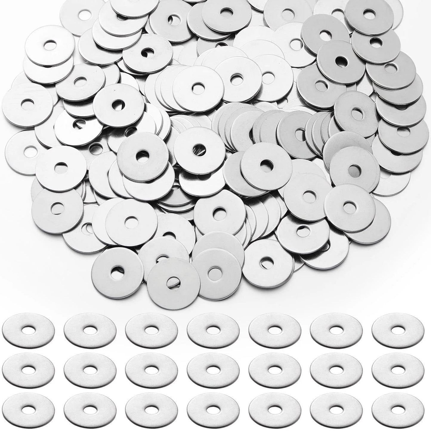 200 Piece Stainless Steel Fender Washers Three Sixteenth By Three Quarter Inch 18 8 Flat Washers For Machinery And DIY Projects Heavy Duty Gear Pack Hotop