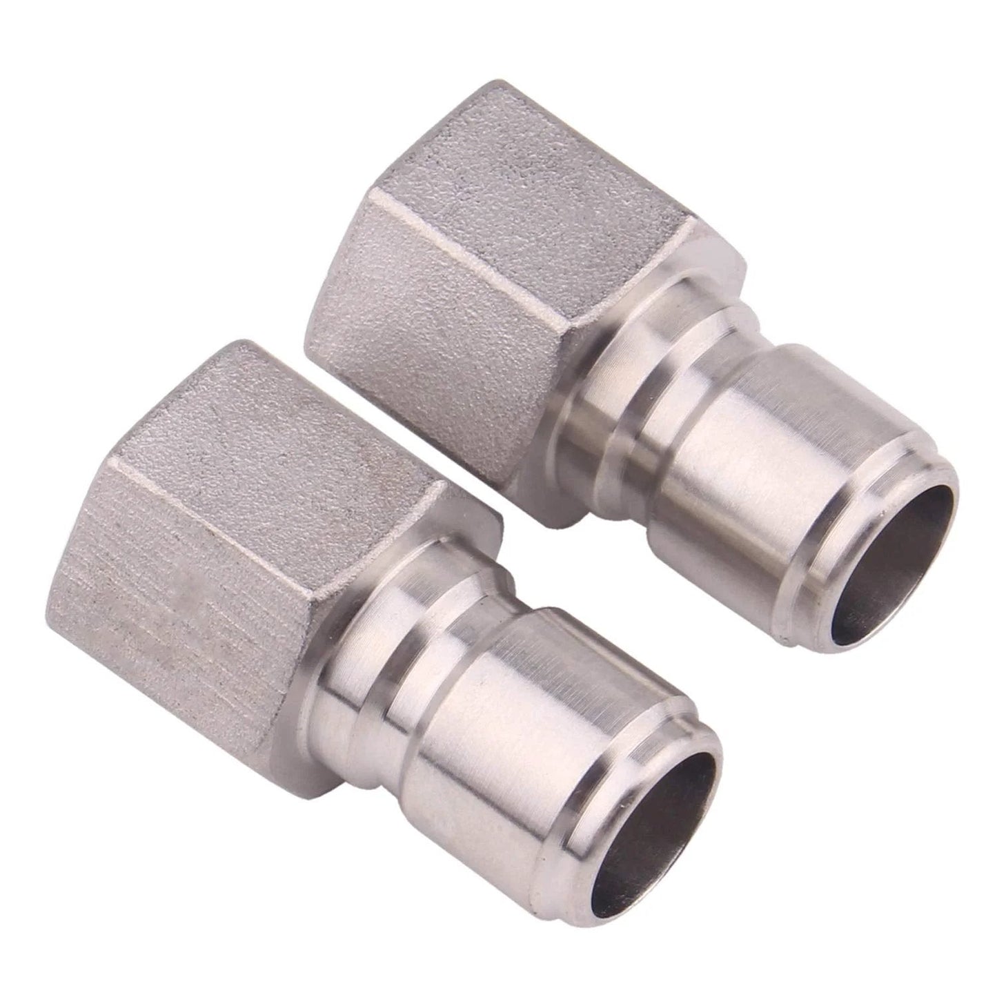 Stainless Steel 1/2 Inch Female Quick Disconnect NPT Homebrewing Connector Sanitary Fitting Pack of 2 By DERNORD, front view