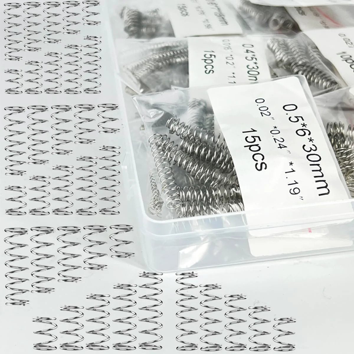 200 Pieces Compression Springs Assortment Kit With 40 Different Sizes In A Durable Plastic Storage Box Stainless Steel Mini Springs For DIY Repair Projects Doors Curtains Cars Bicycles And Mechanical Gadgets