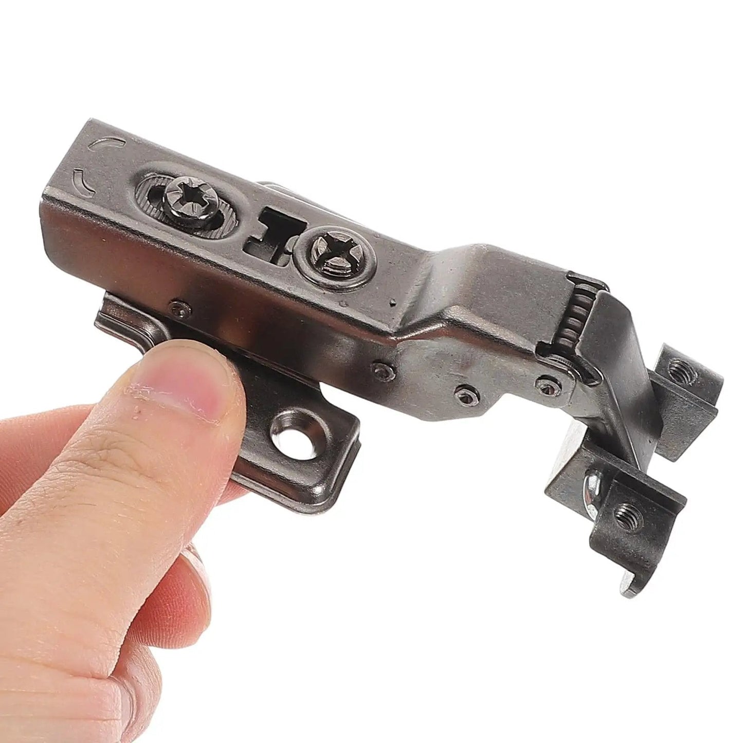 Close-up of a 4 Pack Black Hydraulic Soft Close Cabinet Hinge for Kitchen Cabinets European Style Inset Aluminum Frame