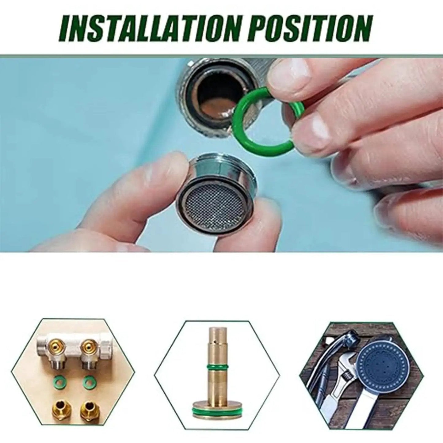 270 Piece Rubber O Ring Assortment Kit With Storage Box For Plumbing And Mechanical Repair Includes Mixed Sizes displayed with faucet