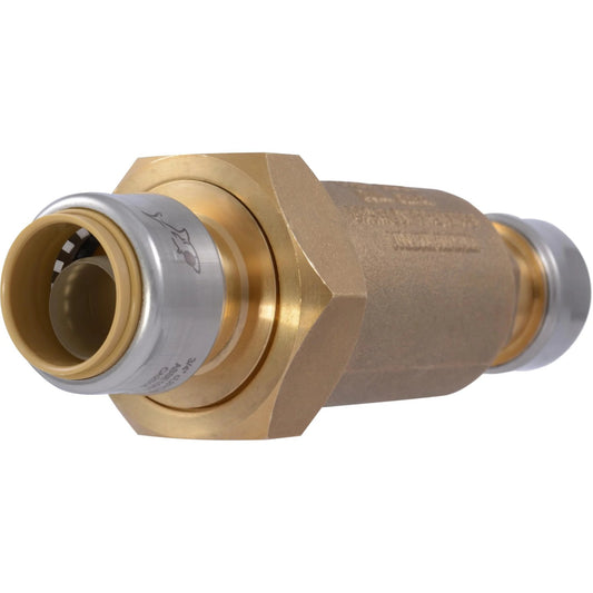Three Quarter Inch Push To Connect Dual Check Valve For Backflow Prevention In Potable Water Lines SharkBite Compatible