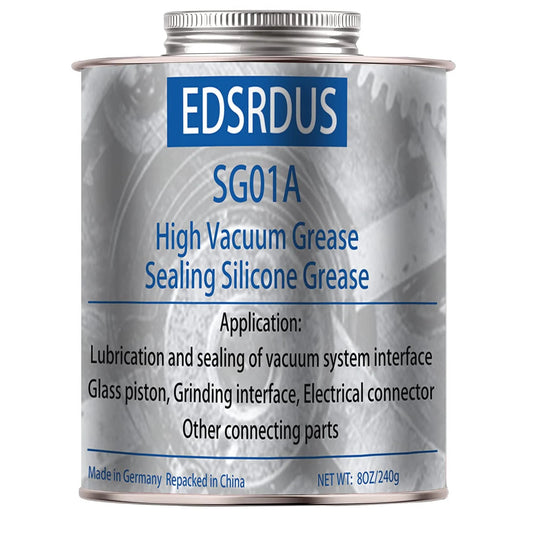 High Vacuum Silicone Sealing Grease SG01A 8 Oz Pack for dielectric waterproof performance, shown in metal can packaging.