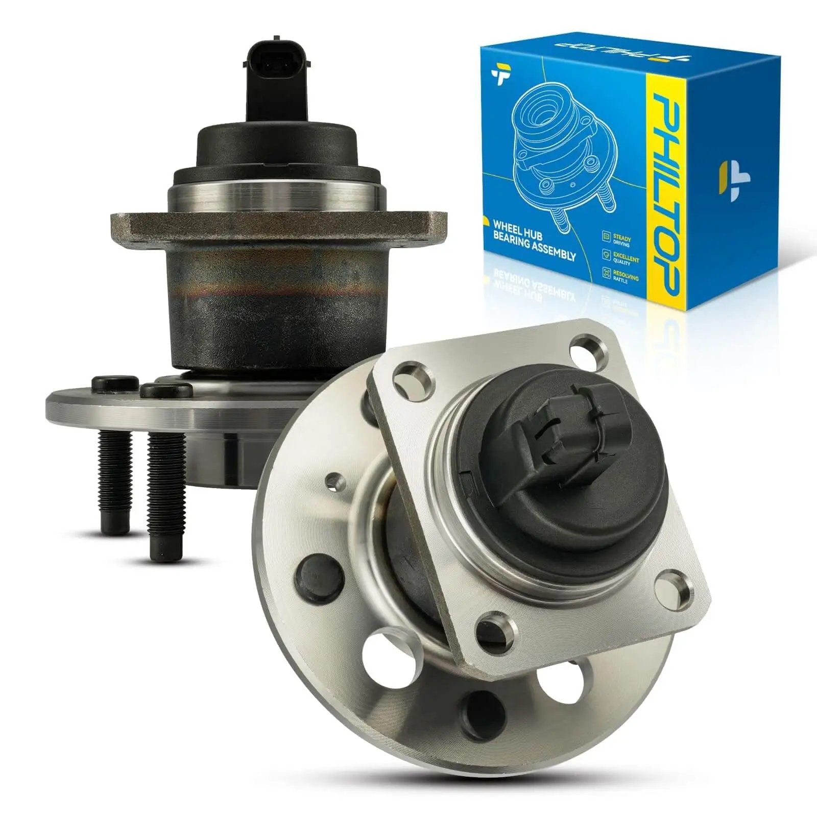 Rear wheel hub bearing assembly Pack of 2 fits Buick LeSabre Lucerne Riviera Park Avenue, Cadillac DTS DeVille 5 lug ABS