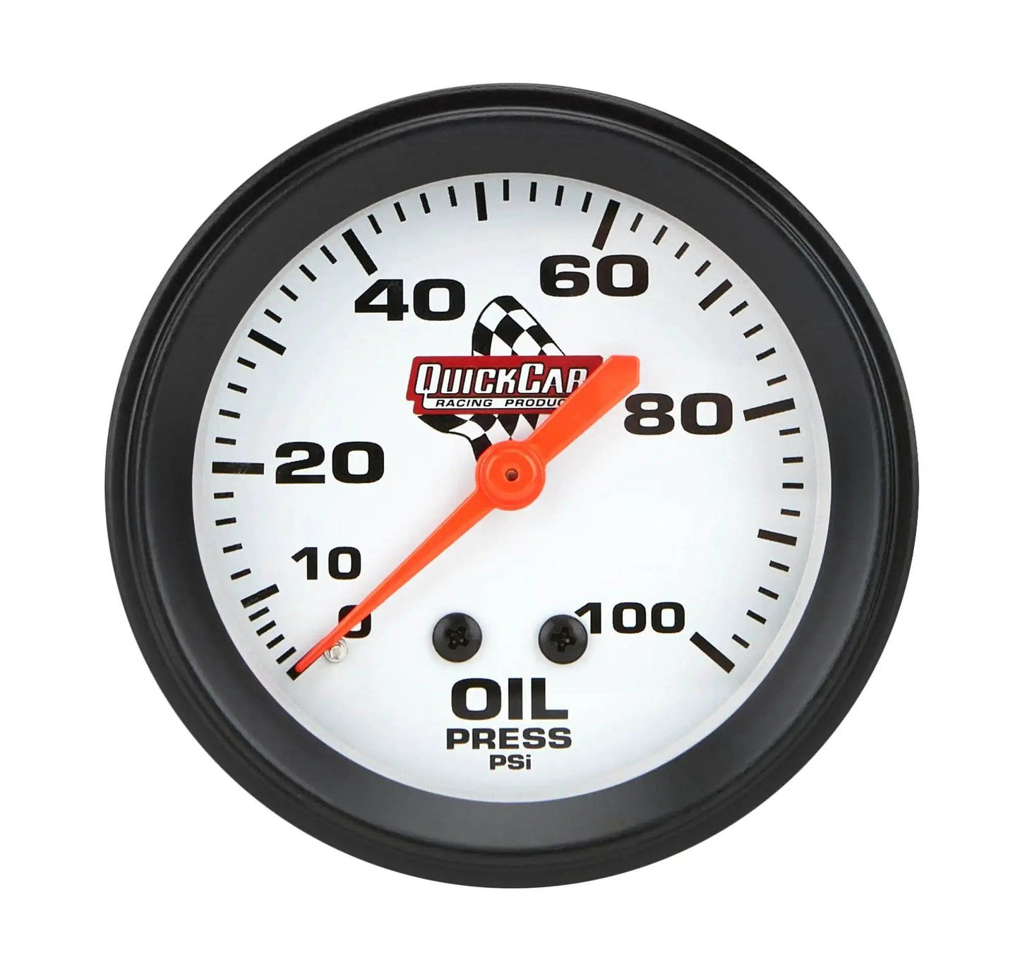 Two And Five Eighths Inch Oil Pressure Gauge Model 6116003 For Racing Vehicles, race grade analog dial, front view