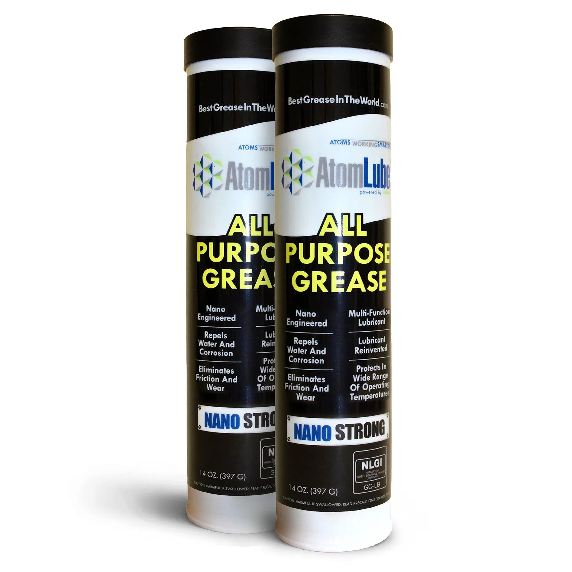 Two 14 oz tubes of All Purpose Grease 2 Pack NLGI Grade 2 Heavy Duty Marine And Automotive Lubricant for boat accessories and trucks