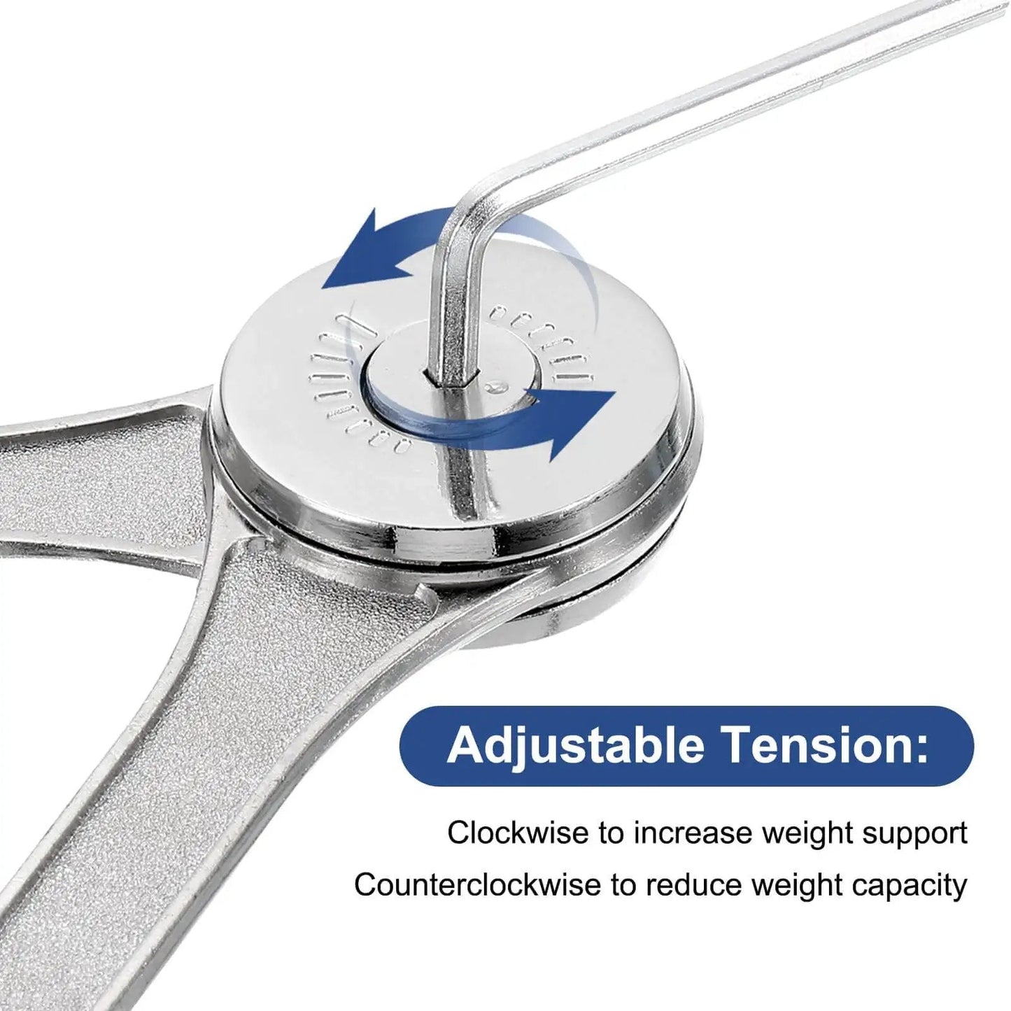 Adjustment mechanism for Heavy Duty Soft Close Lid Support Hinges Set 4 Pack, Adjustable 200 220N Gas Struts for precise tension control.